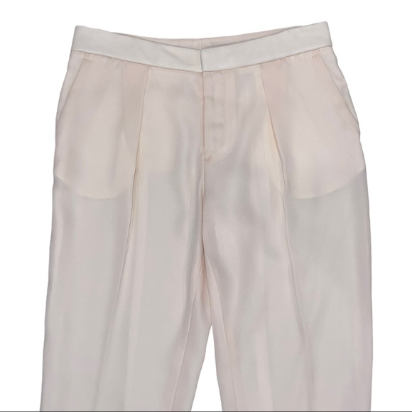 Rag & Bone Pink Silky Lined Leather Waistband Cuffed Trousers Size 2 - Picture 3 of 7